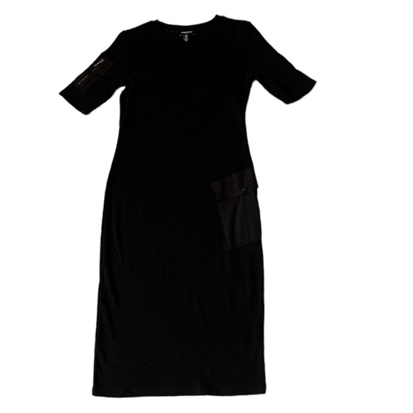 Kenneth Cole black long T-shirt dress with side pockets size m - Picture 1 of 8